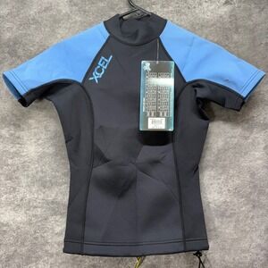 XCEL Neoprene Wetsuit Top Shirt Xcelerator Ultraflex 1.0/0.5 Womens 4 Black Blue